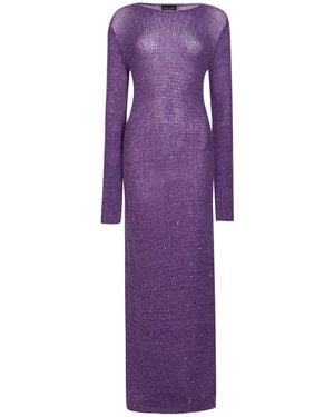 Roberto Collina Maxi Dress Polyamide, Cashmere, Silk, Polyester - Purple