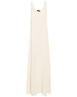 Roberto Collina Ivory Maxi Dress Cotton - White