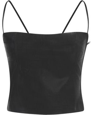 DIESEL Top Polyester, Virgin Wool, Elastane, Polyurethane Coated - Black