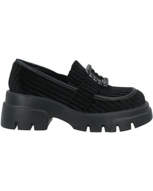 Luciano Barachini Loafers Textile Fibres, Leather - Black