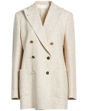 L.B.M. 1911 Ivory Blazer Viscose, Linen - Natural