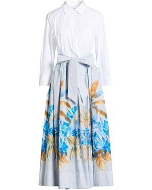 Sara Roka Midi Dress Cotton, Polyamide - Blue