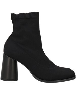 Malloni Ankle Boots Leather, Textile Fibers - Black
