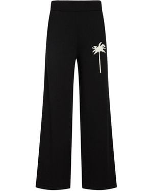 Palm Angels Pants Cotton, Merino Wool - Black