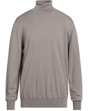 Vneck Turtleneck Merino Wool, Silk - Gray