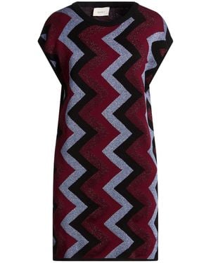 ViCOLO Burgundy Mini Dress Viscose, Polyester, Metallic Polyester, Polyamide - Purple