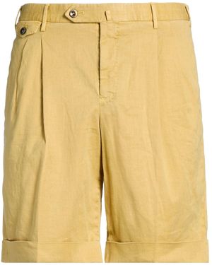 PT Torino Shorts & Bermuda Shorts Linen, Cotton, Elastane - Yellow