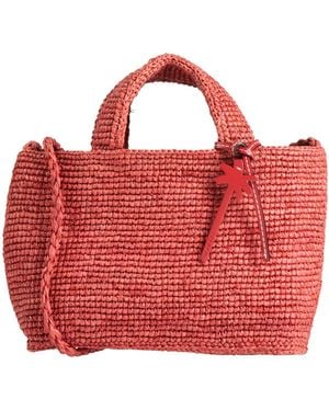 Manebí Handbag Natural Raffia - Red