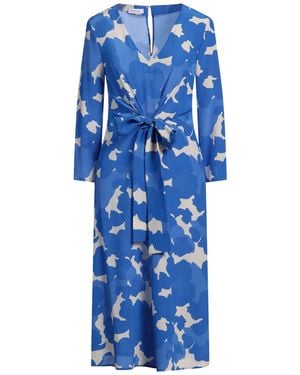 ROSSO35 Midi Dress Silk - Blue