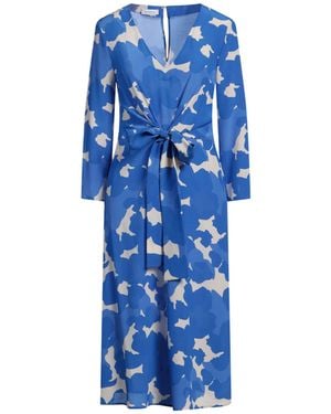 ROSSO35 Midi Dress Silk - Blue