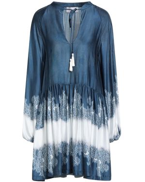 ERMANNO FIRENZE Midnight Mini Dress Viscose - Blue
