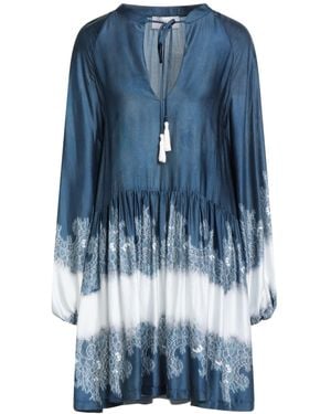 ERMANNO FIRENZE Midnight Mini Dress Viscose - Blue