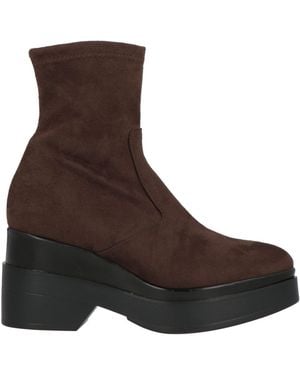 Lorenzo Mari Dark Ankle Boots Textile Fibres - Brown