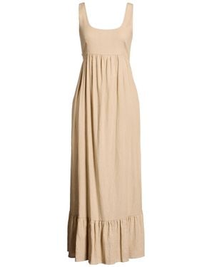 Compagnia Italiana Maxi Dress Linen, Viscose - Natural