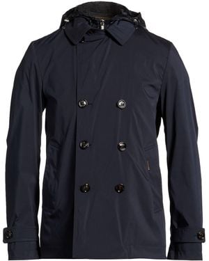 Moorer Midnight Overcoat & Trench Coat Polyester, Elastane - Blue
