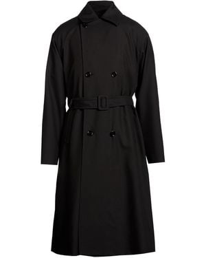 Lardini Overcoat & Trench Coat Virgin Wool, Mohair Wool - Black