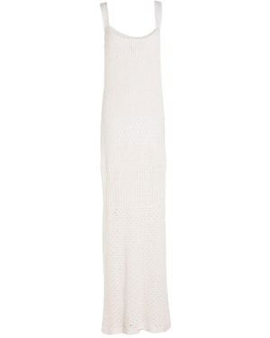 Eleventy Maxi Dress Cotton, Linen, Polyester - White