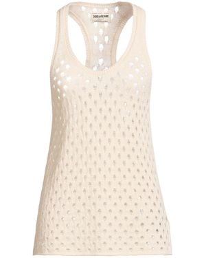 Zadig & Voltaire Cream Tank Top Recycled Cashmere, Cashmere, Wool - Natural