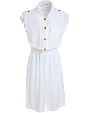 RUE DU BAC Midi Dress Viscose, Polyester - White