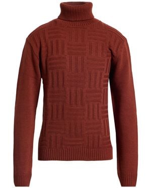 BERNESE Milano Brick Turtleneck Wool, Modal - Red