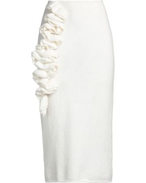 Liviana Conti Cream Midi Skirt Virgin Wool, Polyamide, Cashmere, Elastane - White