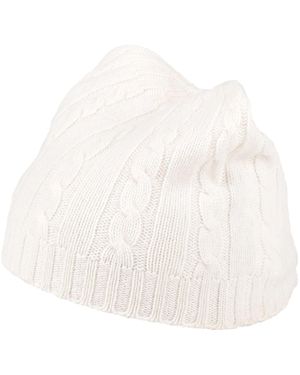 Peserico Ivory Hat Virgin Wool, Silk, Viscose, Cashmere, Polyester - White