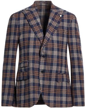 Luigi Bianchi Midnight Blazer Wool, Cotton, Polyamide, Polyester, Acrylic - Blue