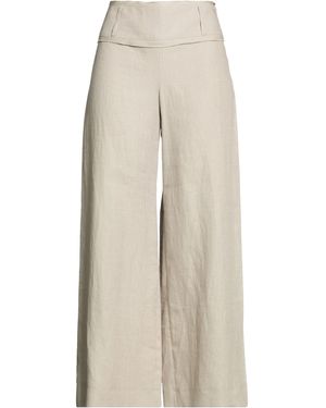 Armani Collezioni Taupe Pants Linen - Natural