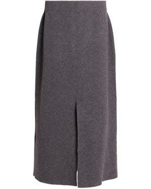 Roberto Collina Midi Skirt Merino Wool - Gray