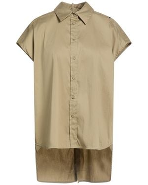Semicouture Khaki Shirt Cotton, Polyester, Elastane - Green
