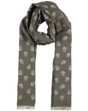 McQueen Scarf Wool, Silk - Grey
