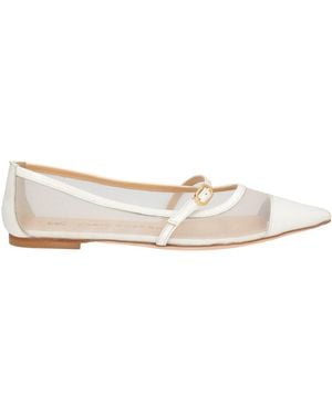 Fabio Rusconi Ballet Flats Leather, Textile Fibers - White