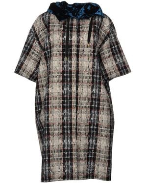 Stella Jean Ivory Overcoat & Trench Coat Cotton, Virgin Wool, Acrylic, Polyester, Alpaca Wool - Black