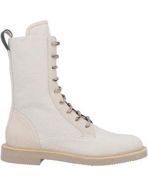 Brunello Cucinelli Ankle Boots Cotton, Linen, Leather - Natural