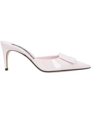Sergio Rossi Lilac Mules & Clogs Leather - White