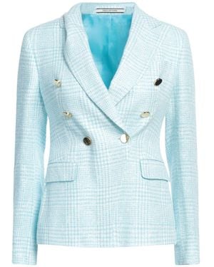 Tagliatore 0205 Azure Blazer Viscose, Cotton, Acrylic, Polyamide - Blue