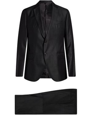 Armani Collezioni Charcoal Suit Virgin Wool, Silk - Black