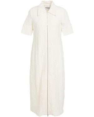 Jil Sander Ivory Midi Dress Cotton, Polyamide, Polyurethane - White