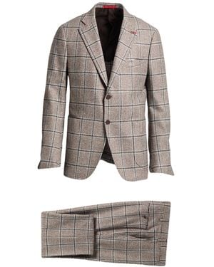Isaia Chocolate Suit Wool - Gray