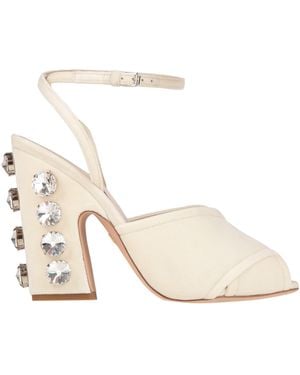 Giambattista Valli Cream Sandals Textile Fibers - Natural