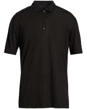 120% Lino Polo Shirt - Black