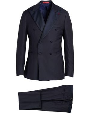 Isaia Midnight Suit Wool - Blue