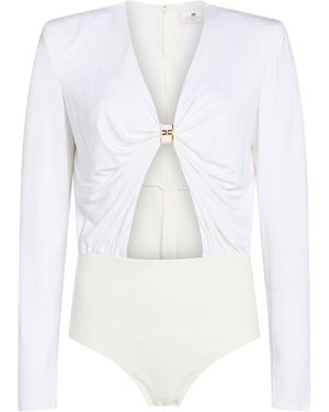 Elisabetta Franchi Bodysuit Viscose, Elastane, Polyamide - White
