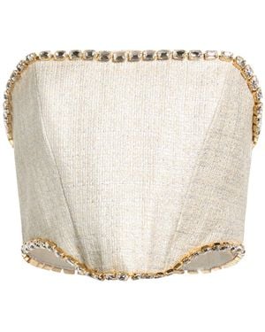 Elisabetta Franchi Top Acrylic, Polyester, Wool, Cotton - White