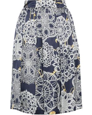 Moschino Midi Skirt Viscose, Silk in Blue | Lyst