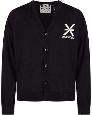 Richmond X Cardigan Cotton, Merino Wool - Black