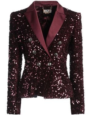 Elisabetta Franchi Burgundy Blazer Polyester - Black