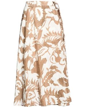 120% Lino Midi Skirts - Natural