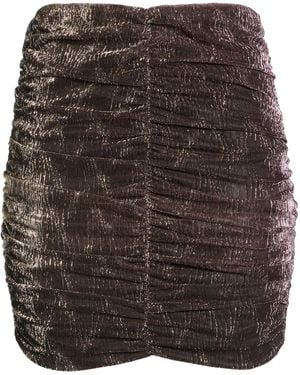 Rebel Queen Mini Skirt Polyester, Metallic Polyester - Black