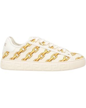 Versace Chain Stripes Greca Trainers - White